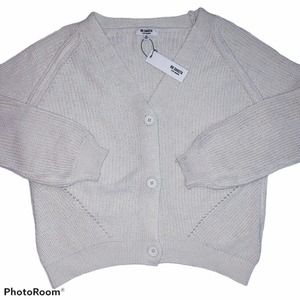 NEW BB Dakota Steve Madden Womens Off White Cream Button Cardigan Sweater Size M